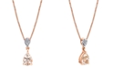 Macy's Morganite (5/8 ct. t.w.) & Diamond Accent 18" Pendant Necklace in 14k Rose Gold